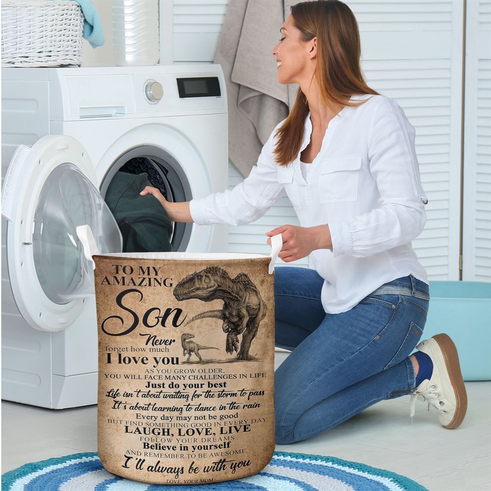 Mother's Day Laundry Basket, Mom To Son Never Forgot How Much I Love You Laundry Basket, Mother's Day Gift, Storage Basket For Mom