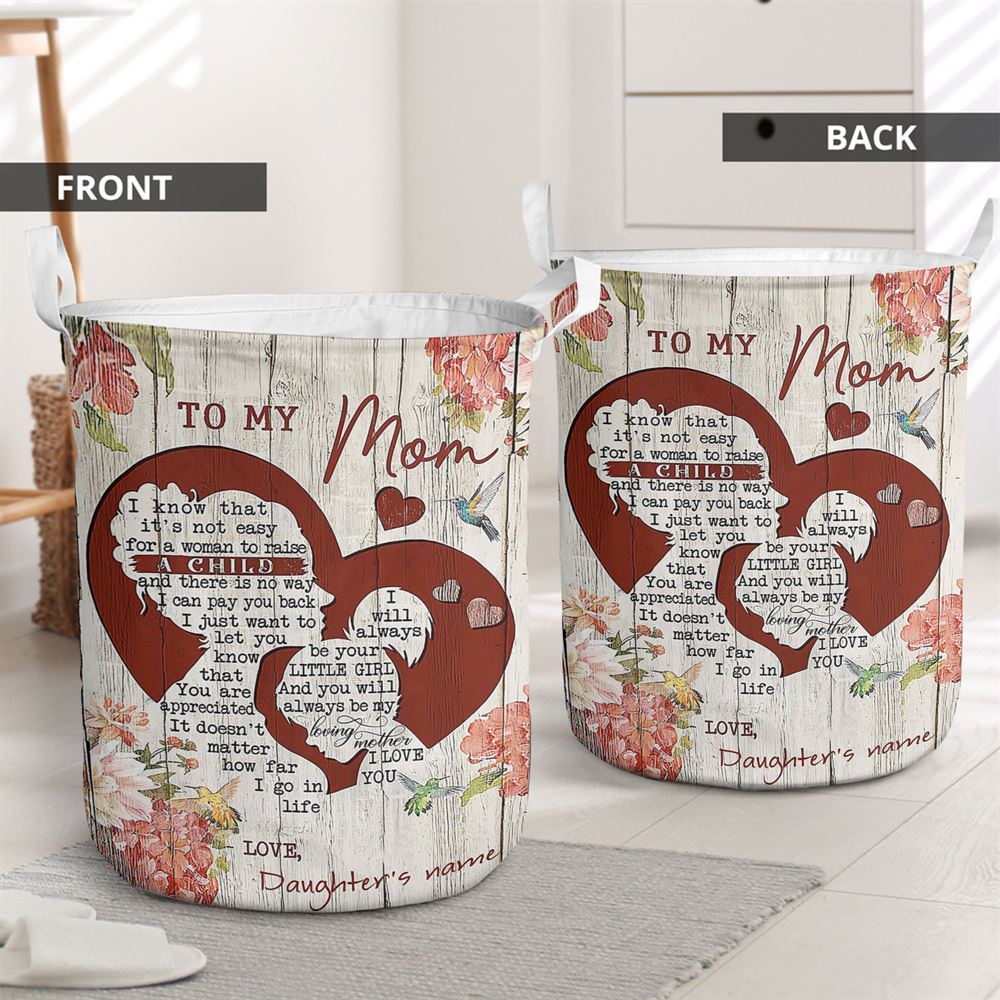 Mother's Day Laundry Basket, Mother I Know That Its Not Easy Personalized Laundry Basket, Mother's Day Gift, Storage Basket For Mom