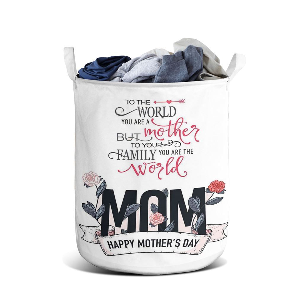 Mother's Day Laundry Basket, Mother Is The World Happy Mother's Day Special Gifts Vertical Laundry Basket, Mother's Day Gift, Storage Basket For Mom