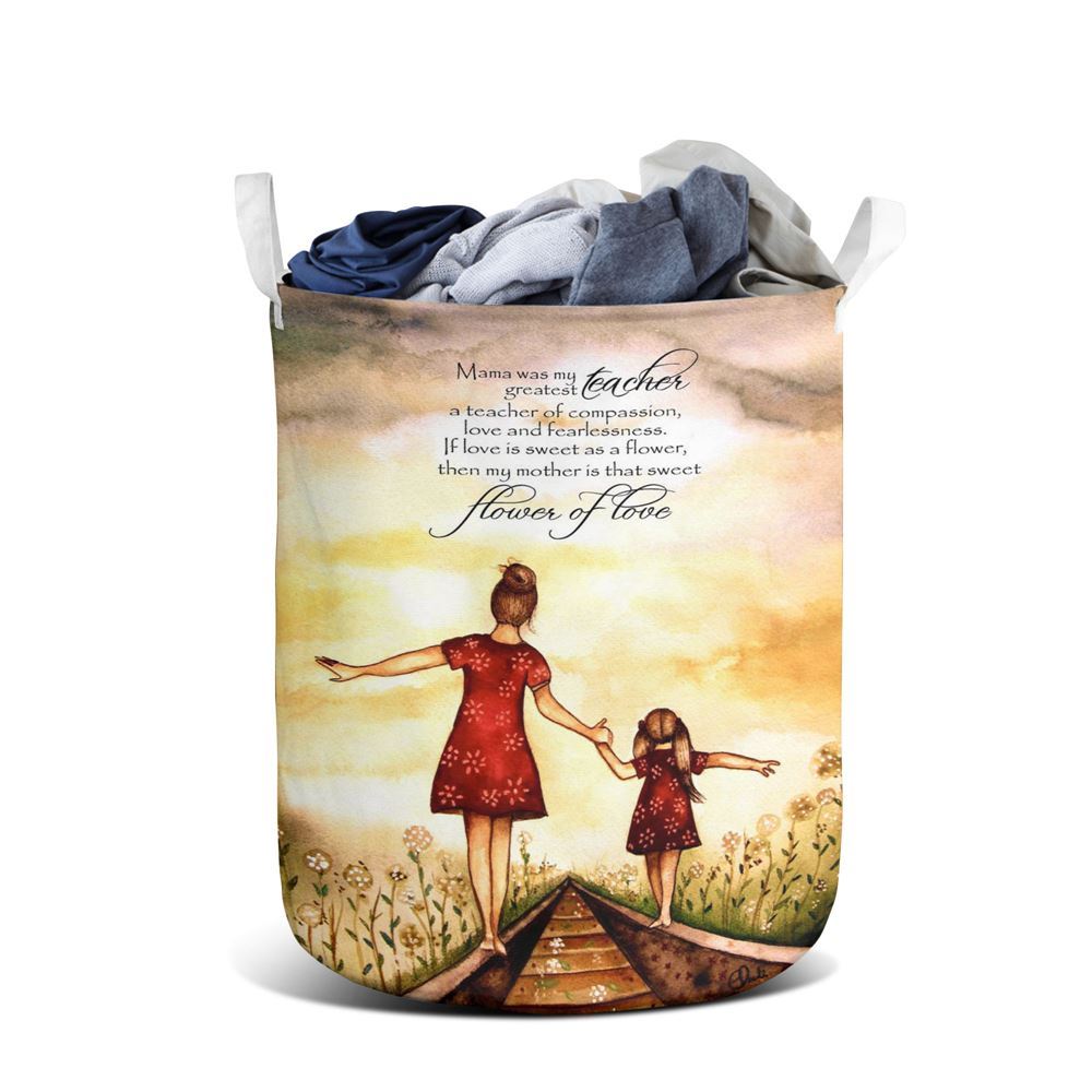 Mother's Day Laundry Basket, Mother's Day Laundry Basket Mama Was My Greatest Teacher Daughter To Mother Laundry Basket, Mother's Day Gift