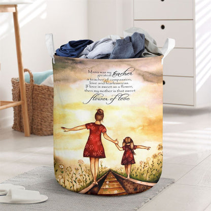 Mother's Day Laundry Basket, Mother's Day Laundry Basket Mama Was My Greatest Teacher Daughter To Mother Laundry Basket, Mother's Day Gift