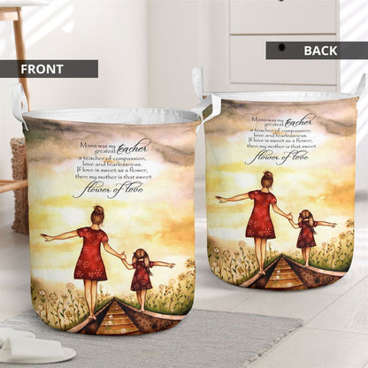 Mother's Day Laundry Basket, Mother's Day Laundry Basket Mama Was My Greatest Teacher Daughter To Mother Laundry Basket, Mother's Day Gift