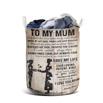 Mother's Day Laundry Basket, Mum You Held Me Close From Daughter Laundry Basket, Mother's Day Gift, Storage Basket For Mom
