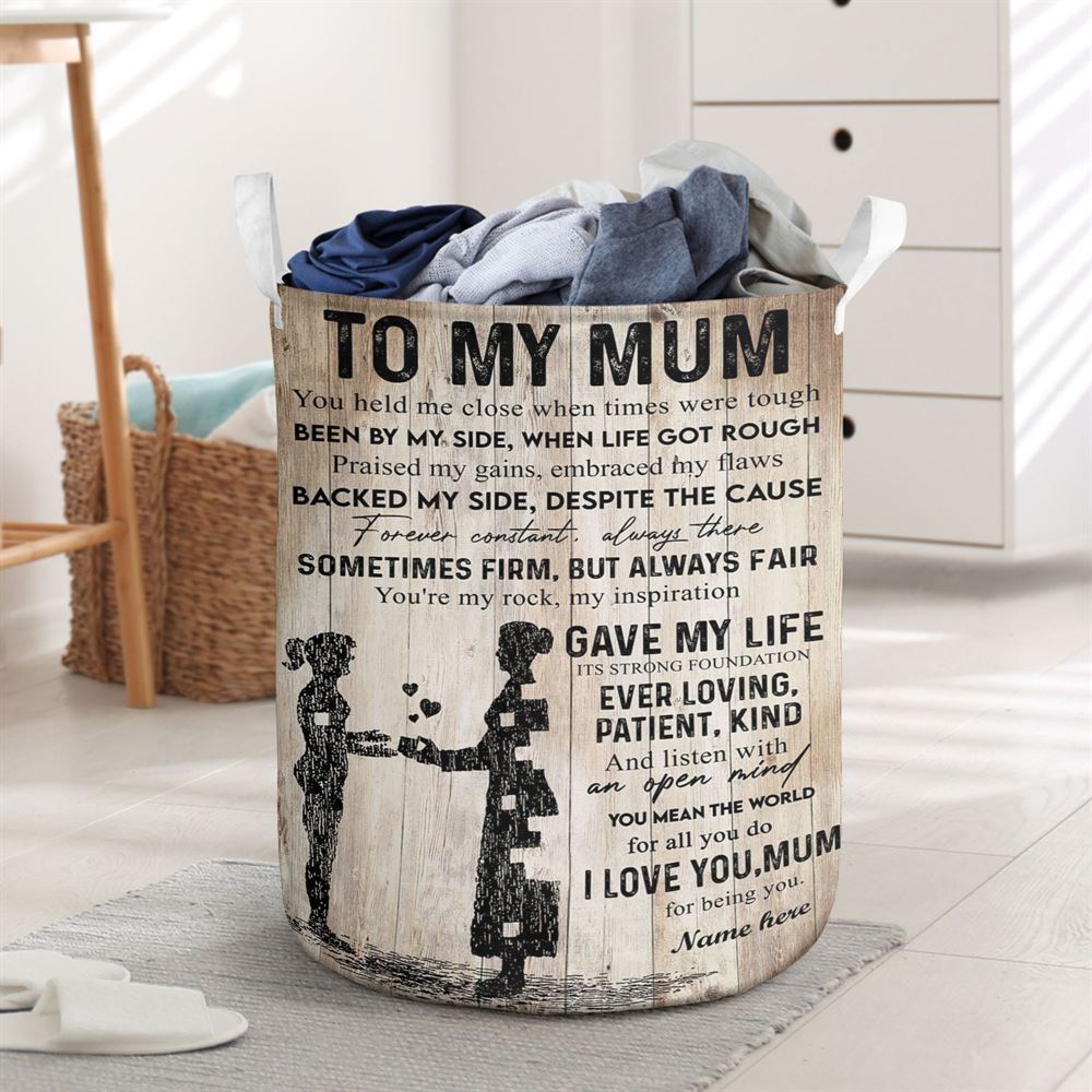 Mother's Day Laundry Basket, Mum You Held Me Close From Daughter Laundry Basket, Mother's Day Gift, Storage Basket For Mom