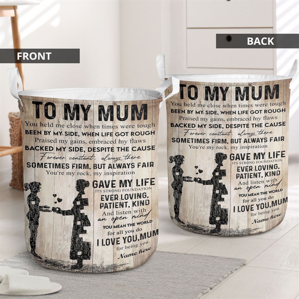 Mother's Day Laundry Basket, Mum You Held Me Close From Daughter Laundry Basket, Mother's Day Gift, Storage Basket For Mom