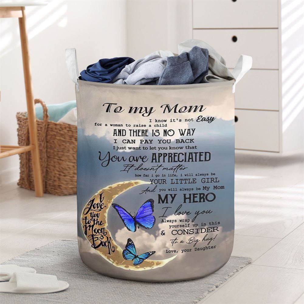 Mother's Day Laundry Basket, My Mom My Hero Laundry Basket, Mother's Day Gift, Storage Basket For Mom