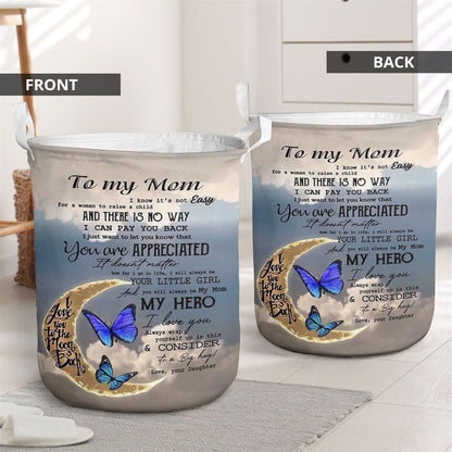 Mother's Day Laundry Basket, My Mom My Hero Laundry Basket, Mother's Day Gift, Storage Basket For Mom