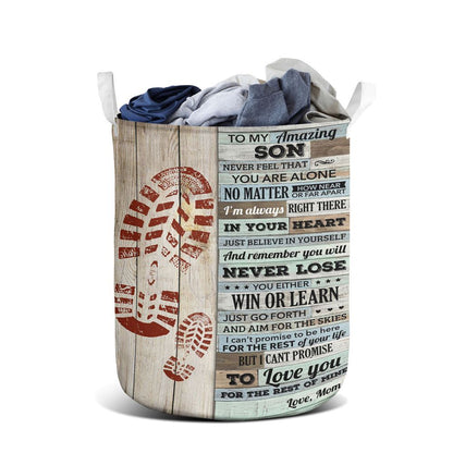 Mother's Day Laundry Basket, Never Feel That You Are Alone Mom To Son Laundry Basket, Mother's Day Gift, Storage Basket For Mom