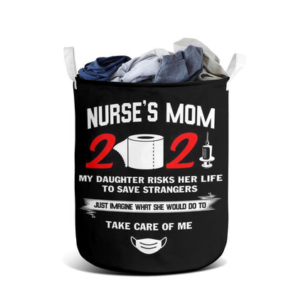 Mother's Day Laundry Basket, Nurses Mom Is Proud Of Her Daughter Laundry Basket, Mother's Day Gift, Storage Basket For Mom