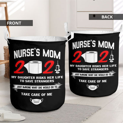 Mother's Day Laundry Basket, Nurses Mom Is Proud Of Her Daughter Laundry Basket, Mother's Day Gift, Storage Basket For Mom