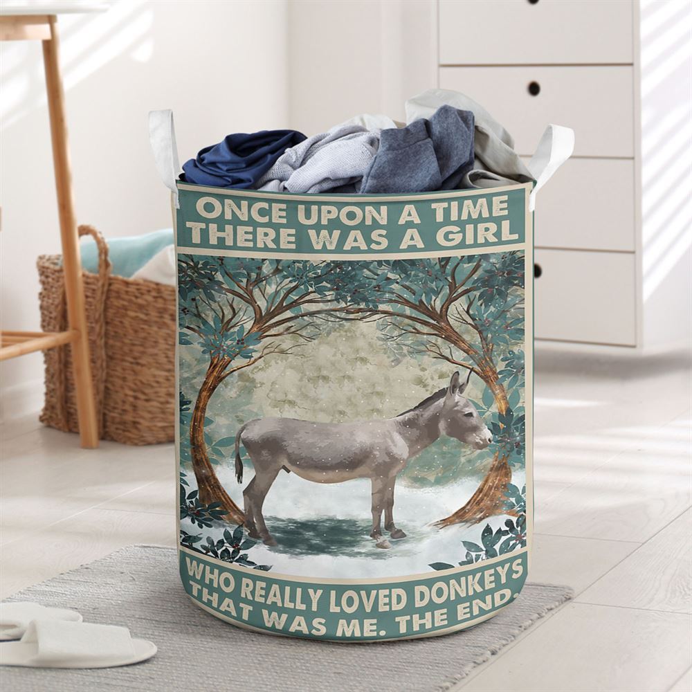 Mother's Day Laundry Basket, Once Upon A Time There Was A Girl Who Really Loved Donkey Laundry Basket, Mother's Day Gift, Storage Basket For Mom