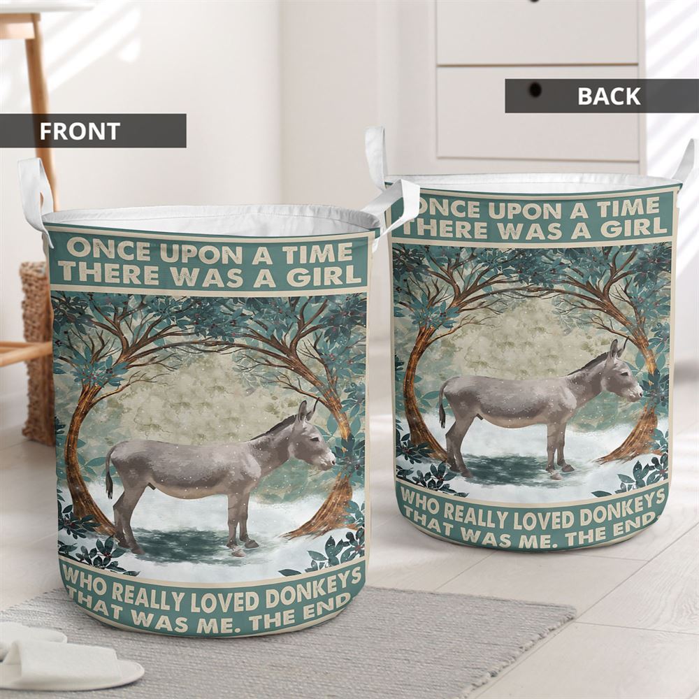 Mother's Day Laundry Basket, Once Upon A Time There Was A Girl Who Really Loved Donkey Laundry Basket, Mother's Day Gift, Storage Basket For Mom