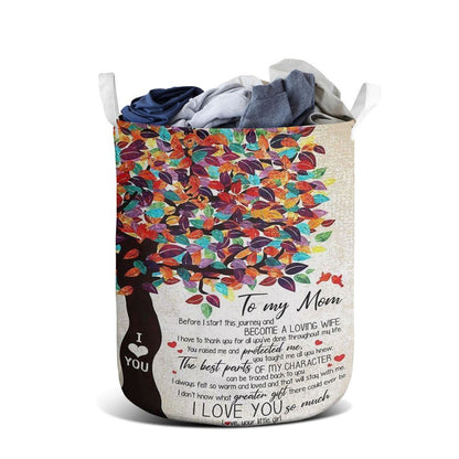 Mother's Day Laundry Basket, Personalized Laundry Basket To My Mom From Daughter I Love You Tree Vertical Laundry Basket, Mother's Day Gift