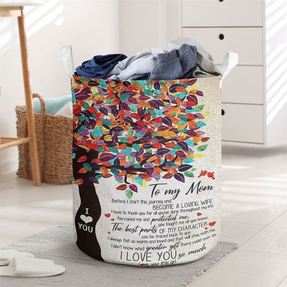 Mother's Day Laundry Basket, Personalized Laundry Basket To My Mom From Daughter I Love You Tree Vertical Laundry Basket, Mother's Day Gift