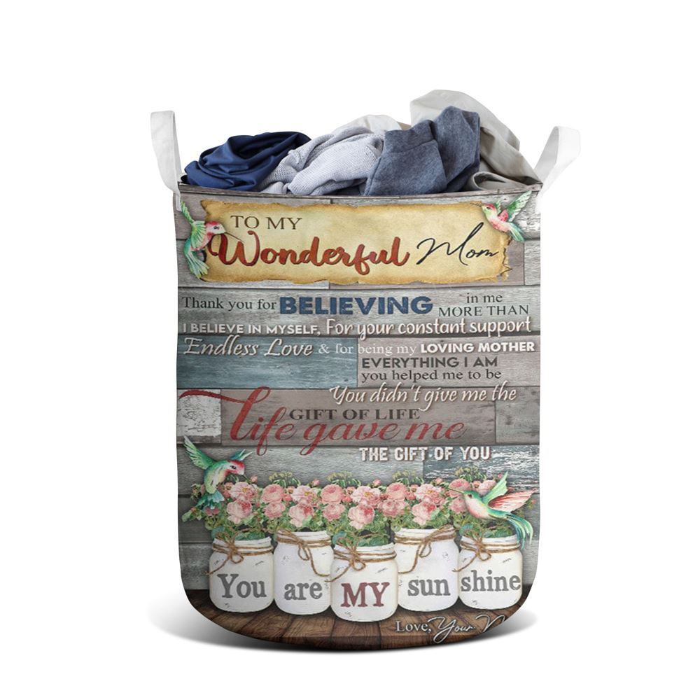 Mother's Day Laundry Basket, Personalized Thank You For Believing Me Mother's Day Laundry Basket, Mother's Day Gift, Storage Basket For Mom