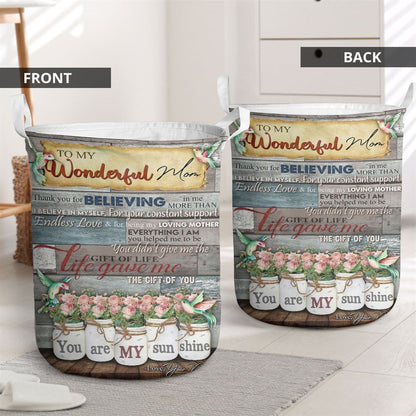 Mother's Day Laundry Basket, Personalized Thank You For Believing Me Mother's Day Laundry Basket, Mother's Day Gift, Storage Basket For Mom