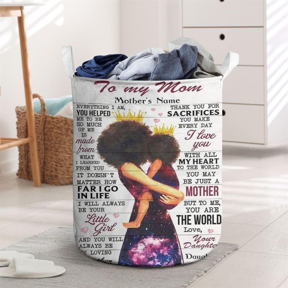 Mother's Day Laundry Basket, Personalized To My Mom Everything I Am Mother's Day Laundry Basket, Mother's Day Gift, Storage Basket For Mom