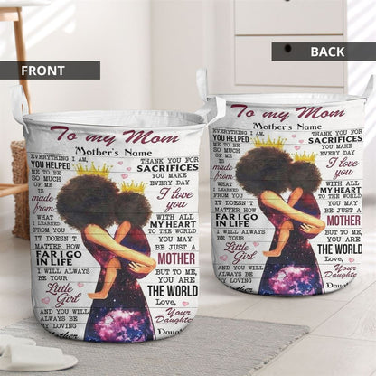 Mother's Day Laundry Basket, Personalized To My Mom Everything I Am Mother's Day Laundry Basket, Mother's Day Gift, Storage Basket For Mom