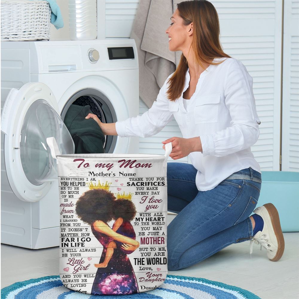 Mother's Day Laundry Basket, Personalized To My Mom Everything I Am Mother's Day Laundry Basket, Mother's Day Gift, Storage Basket For Mom