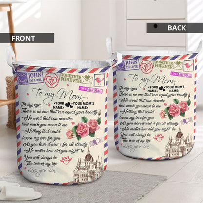 Mother's Day Laundry Basket, Personalized To My Mom In My Eyes Mother's Day Laundry Basket, Mother's Day Gift, Storage Basket For Mom