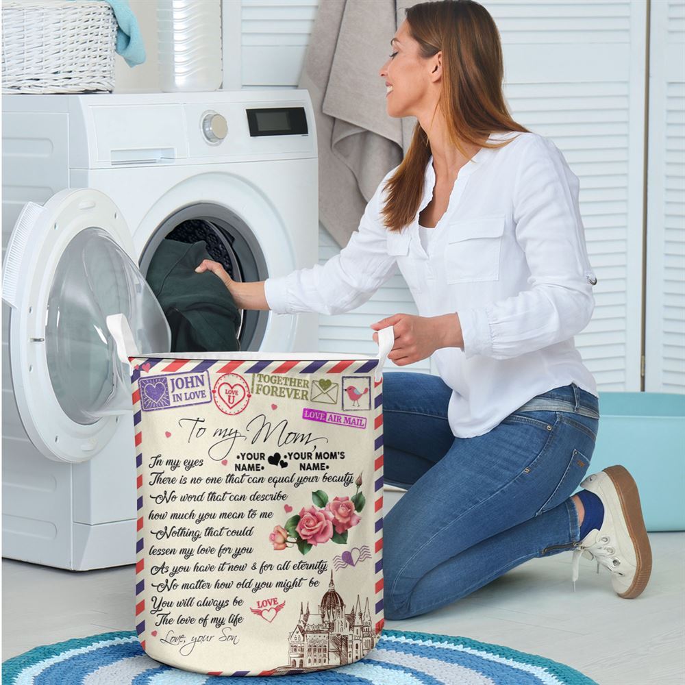 Mother's Day Laundry Basket, Personalized To My Mom In My Eyes Mother's Day Laundry Basket, Mother's Day Gift, Storage Basket For Mom