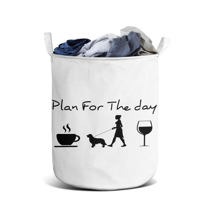 Mother's Day Laundry Basket, Plan For The Day Dog Mom Laundry Basket, Mother's Day Gift, Storage Basket For Mom