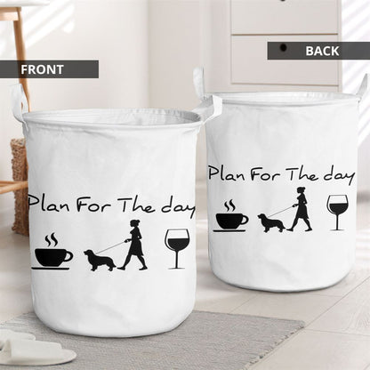 Mother's Day Laundry Basket, Plan For The Day Dog Mom Laundry Basket, Mother's Day Gift, Storage Basket For Mom
