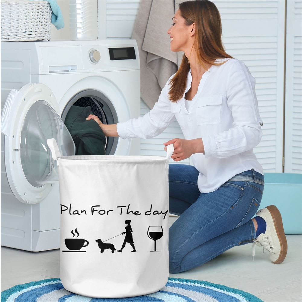 Mother's Day Laundry Basket, Plan For The Day Dog Mom Laundry Basket, Mother's Day Gift, Storage Basket For Mom