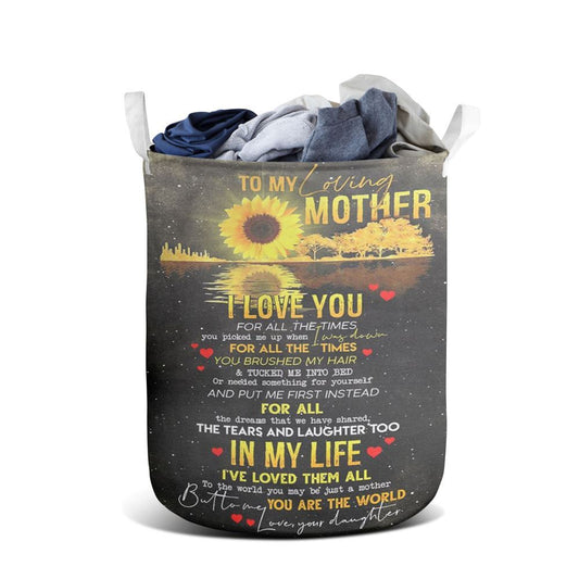 Mother's Day Laundry Basket, To My Loving Mother From Daughter Laundry Basket, Mother's Day Gift, Storage Basket For Mom