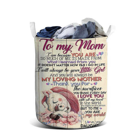 Mother's Day Laundry Basket, To My Mom I Am Because You Are Mother's Day 2 Laundry Basket, Mother's Day Gift, Storage Basket For Mom