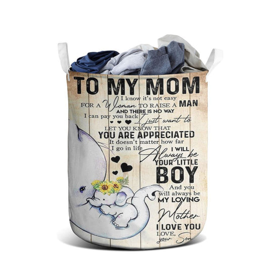 Mother's Day Laundry Basket, To My Mom I Know It's Not Easy To Raise A Child Mother's Day Laundry Basket, Mother's Day Gift, Storage Basket For Mom