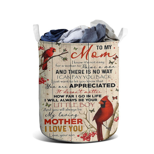 Mother's Day Laundry Basket, To My Mom I Know It's Not Easy To Raise A Man Mother's Day Laundry Basket, Mother's Day Gift, Storage Basket For Mom