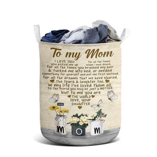 Mother's Day Laundry Basket, To My Mom I Love You For All The Time Mother's Day 2 Laundry Basket, Mother's Day Gift, Storage Basket For Mom