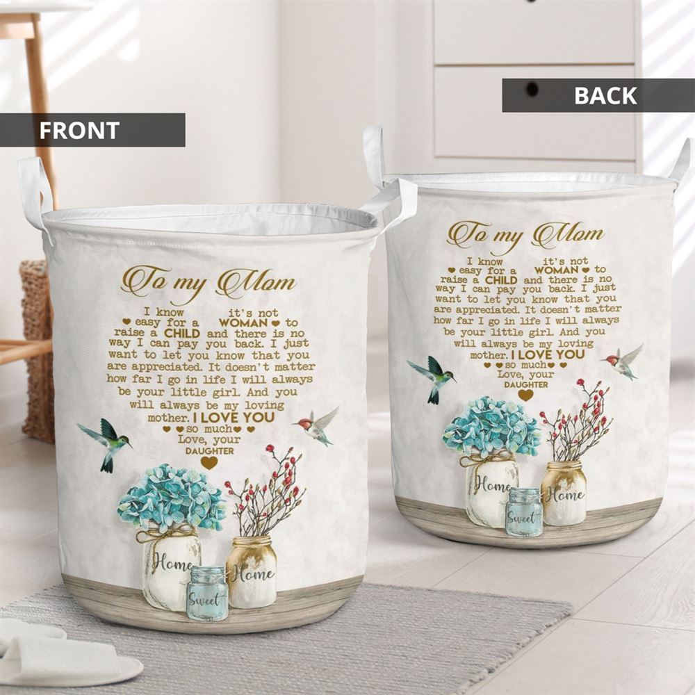 Mother's Day Laundry Basket, To My Mom I Love You Laundry Basket, Mother's Day Gift, Storage Basket For Mom