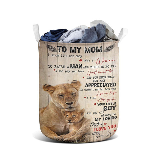 Mother's Day Laundry Basket, To My Mom Lion Son Mother's Day Gift Laundry Basket, Mother's Day Gift, Storage Basket For Mom