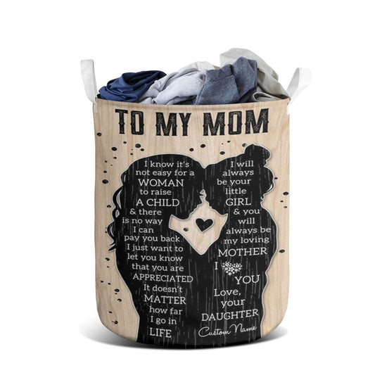 Mother's Day Laundry Basket, To My Mom Love From Daughter Personalized Mother's Day Laundry Basket, Mother's Day Gift, Storage Basket For Mom