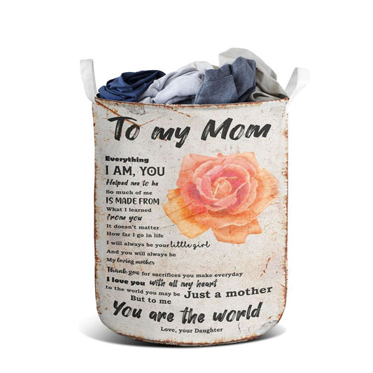 Mother's Day Laundry Basket, To My Mom Love From Daughter Rose Mother's Day Laundry Basket, Mother's Day Gift, Storage Basket For Mom