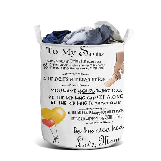 Mother's Day Laundry Basket, To My Son From Love Mom Vertical Laundry Basket, Mother's Day Gift, Storage Basket For Mom