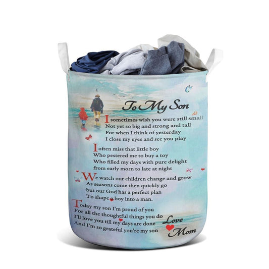 Mother's Day Laundry Basket, To My Son Love Mom Portrait Laundry Basket, Mother's Day Gift, Storage Basket For Mom