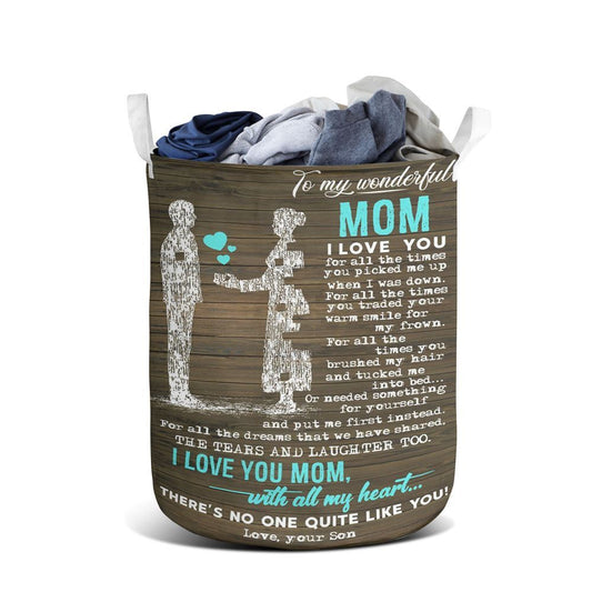 Mother's Day Laundry Basket, To My Wonderful Laundry Basket, Mother's Day Gift, Storage Basket For Mom