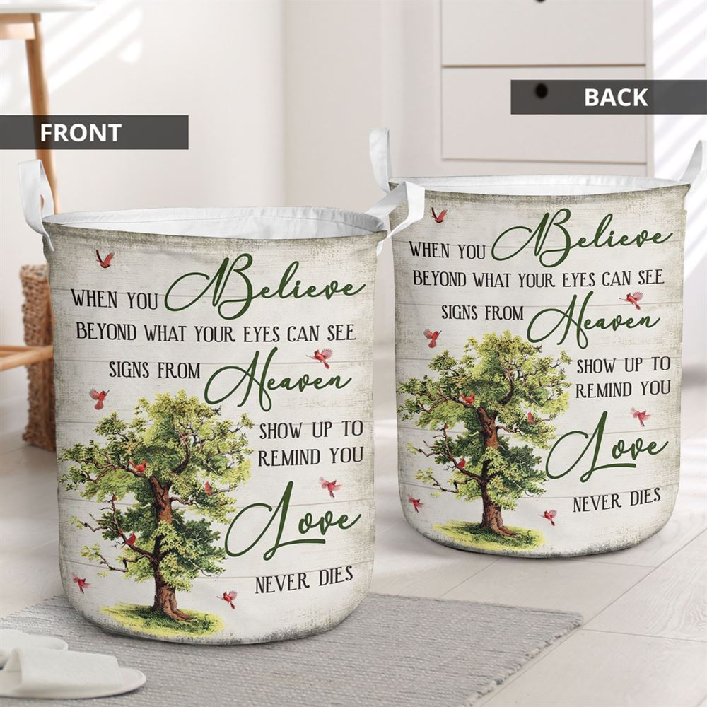 Mother's Day Laundry Basket, When You Believe Love Never Dies Laundry Basket, Mother's Day Gift, Storage Basket For Mom