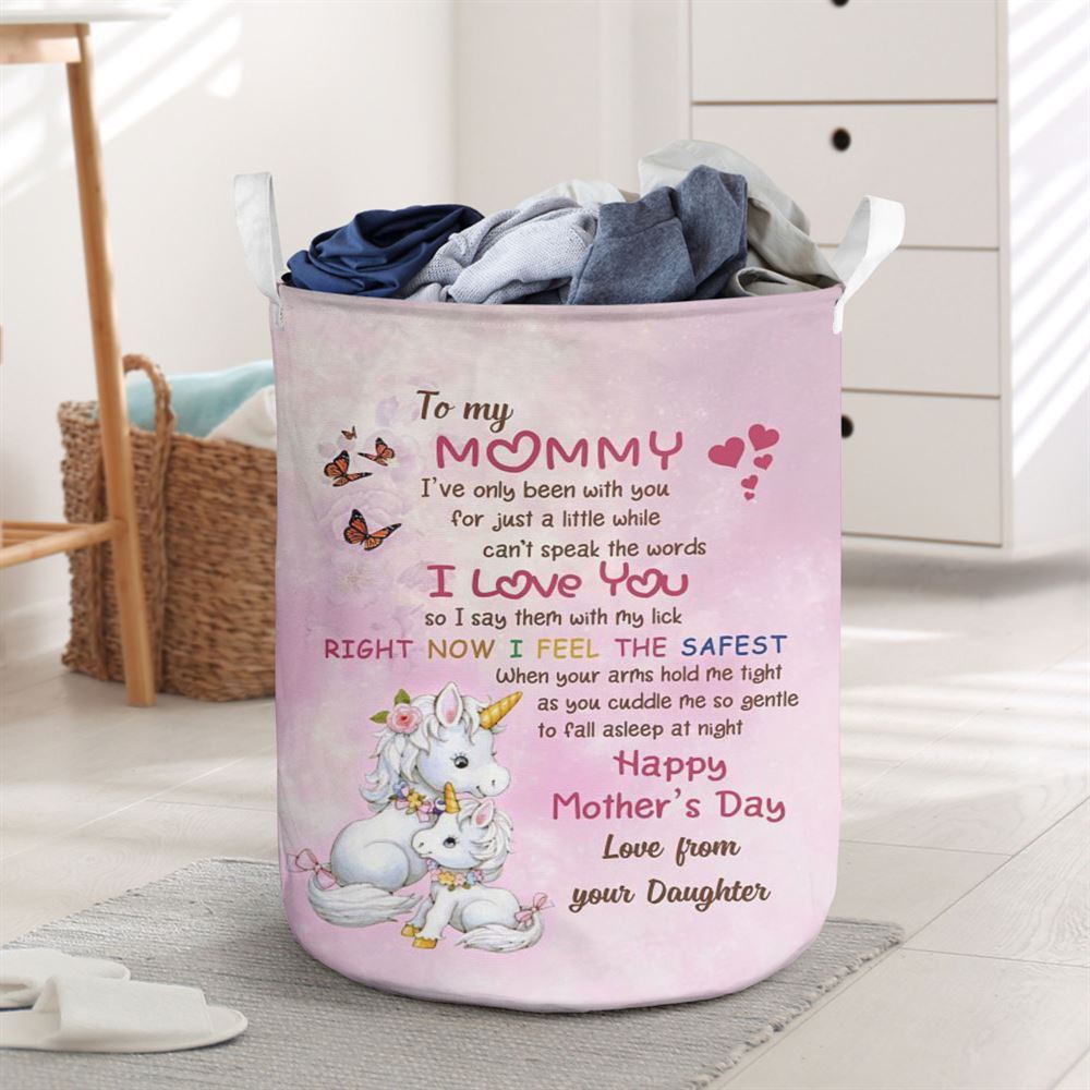 Mother's Day Laundry Basket, When Your Aims Hold Me Tight Unicorn Laundry Basket, Mother's Day Gift, Storage Basket For Mom