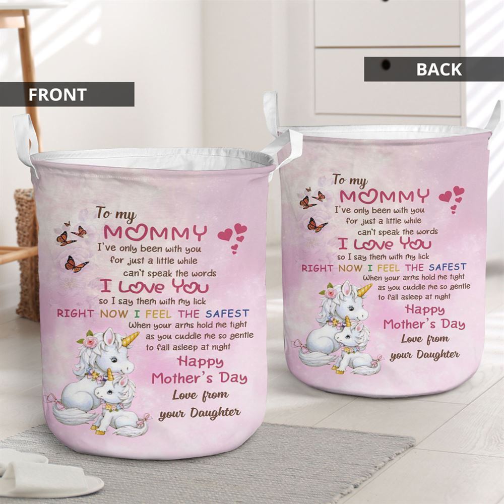 Mother's Day Laundry Basket, When Your Aims Hold Me Tight Unicorn Laundry Basket, Mother's Day Gift, Storage Basket For Mom