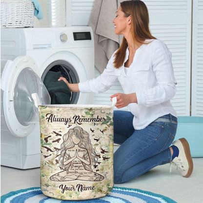 Mother's Day Laundry Basket, Yoga Always Remember To My Husband Personalized Laundry Basket, Mother's Day Gift, Storage Basket For Mom