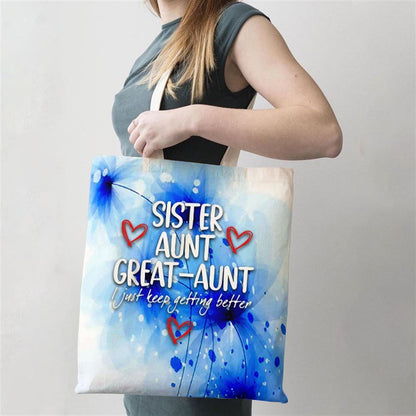 Mothers Day Gifts From Grandkids Sister Aunt Great Aunt Tote Bag, Women Tote Bag, Canvas Tote Bag, Printed Tote Bag