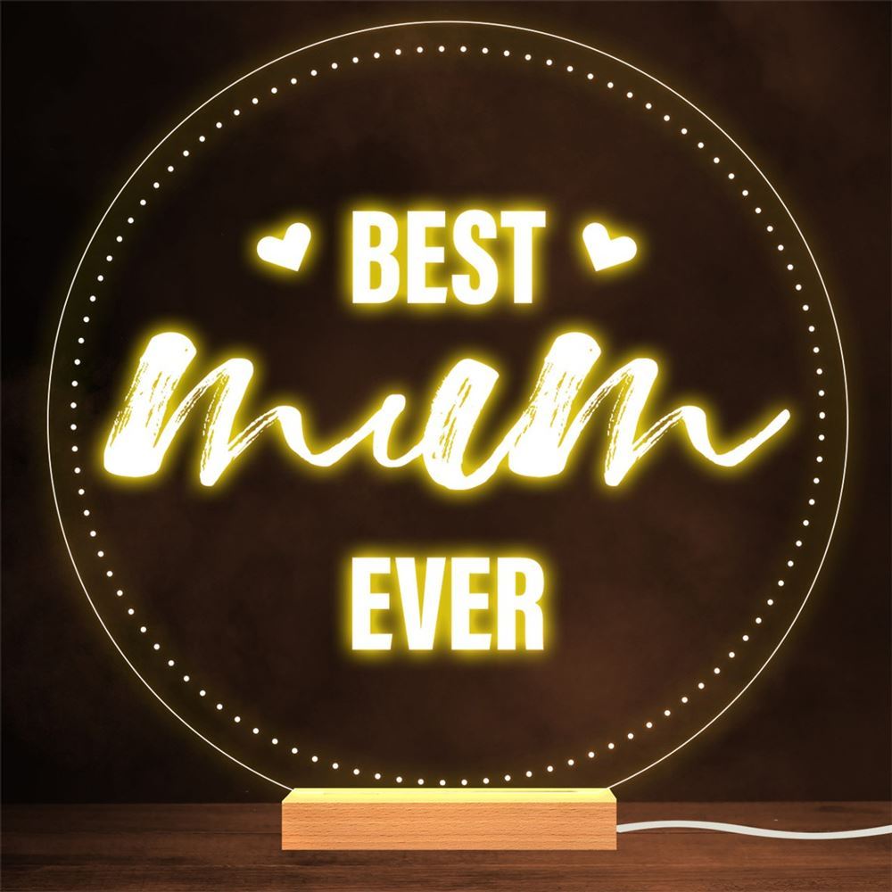 Mum Boho Crescent Moon Stars Flowers Mother's Day Gift Night Light, Mother's Day Night Lights For Bedroom