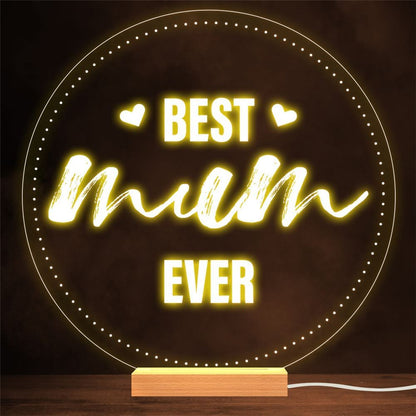 Mum Boho Crescent Moon Stars Flowers Mother's Day Gift Night Light, Mother's Day Night Lights For Bedroom