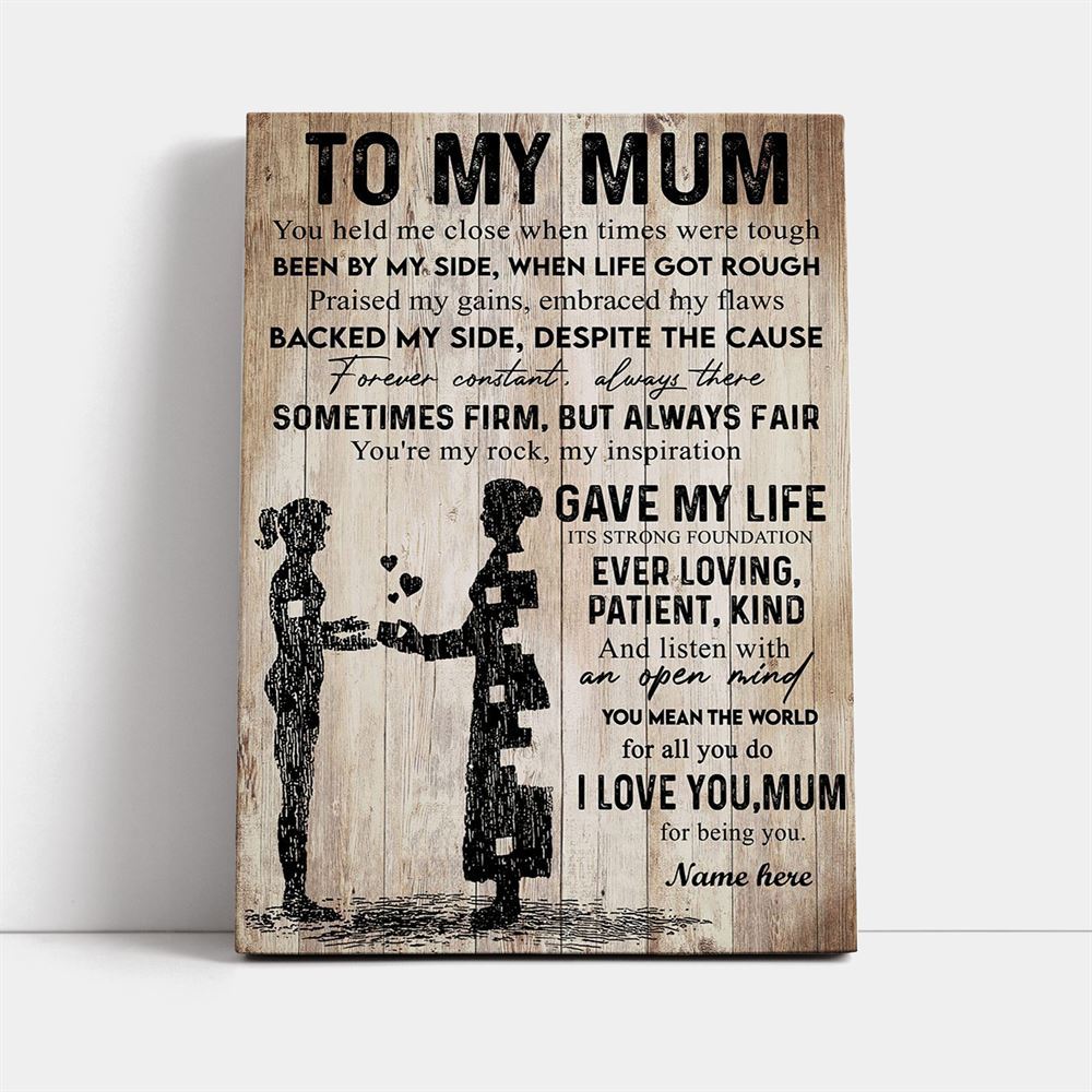 Mum You Held Me Close From Daughter Canvas, Mother's Day Canvas Art, Gift For Mom, Birthday Gift, Mother's Day Wall Art