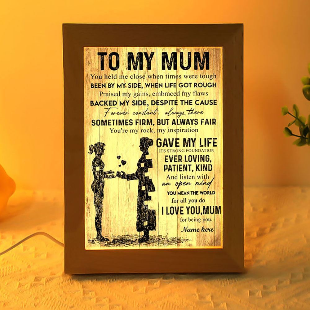 Mum You Held Me Close From Daughter Frame Lamp, Mother's Day Night Light, Best Mom Ever, Gift For Mom