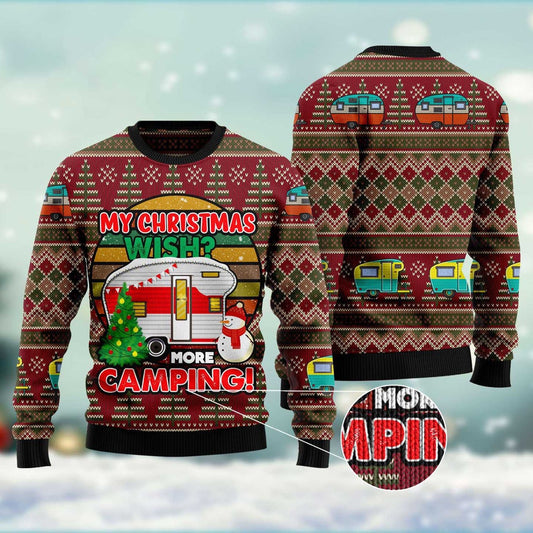 My Christmas Wish More Camping Ugly Christmas Sweater, Funny Xmas Sweater, Sweater Xmas